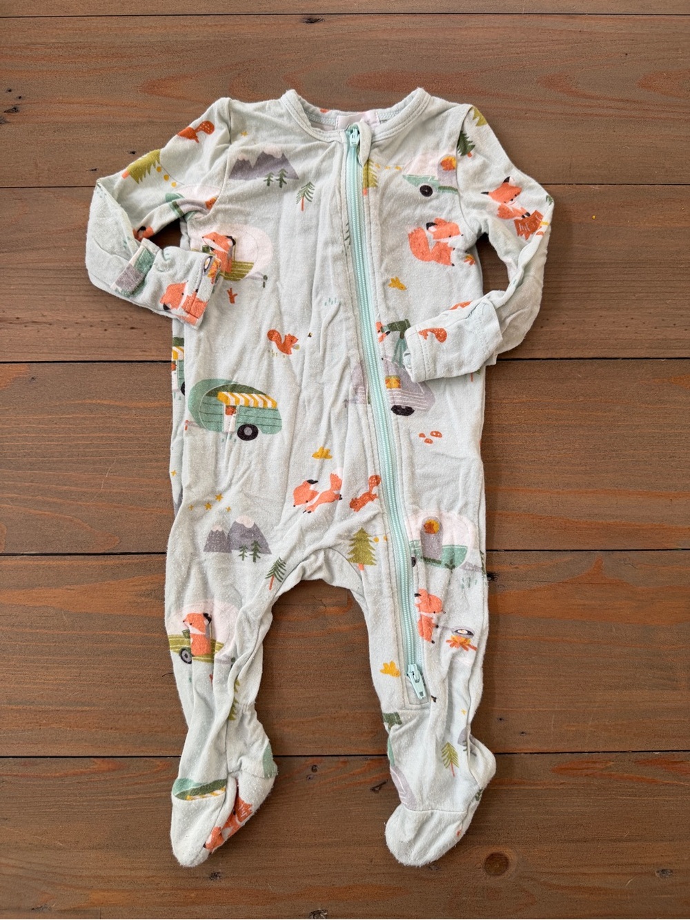 Angel Dear Bamboo Footed One-Piece Camping Sleeper Pajama - 0-3 Months